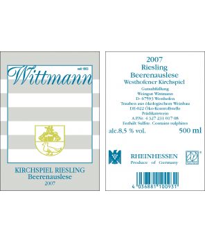 KIRCHSPIEL Riesling BA GL 2007 0,5L